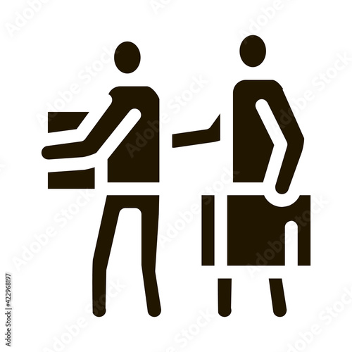 people with luggage icon Vector Glyph Illustration
