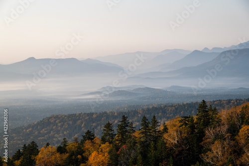 秋の上士幌町三国峠の風景 