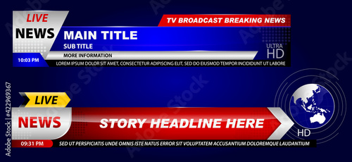 set of breaking news template tv or banner template hot news for broadcasting or live report streaming television concept. eps 10 vector, easy to modify 
