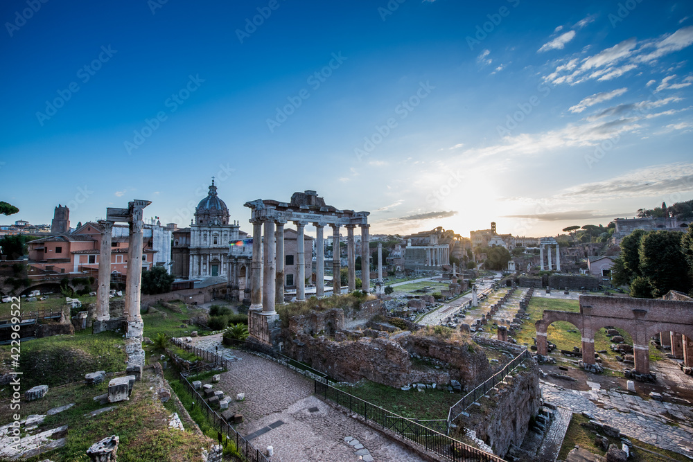 Sonnenaufgang am Palatin - forum Romanum