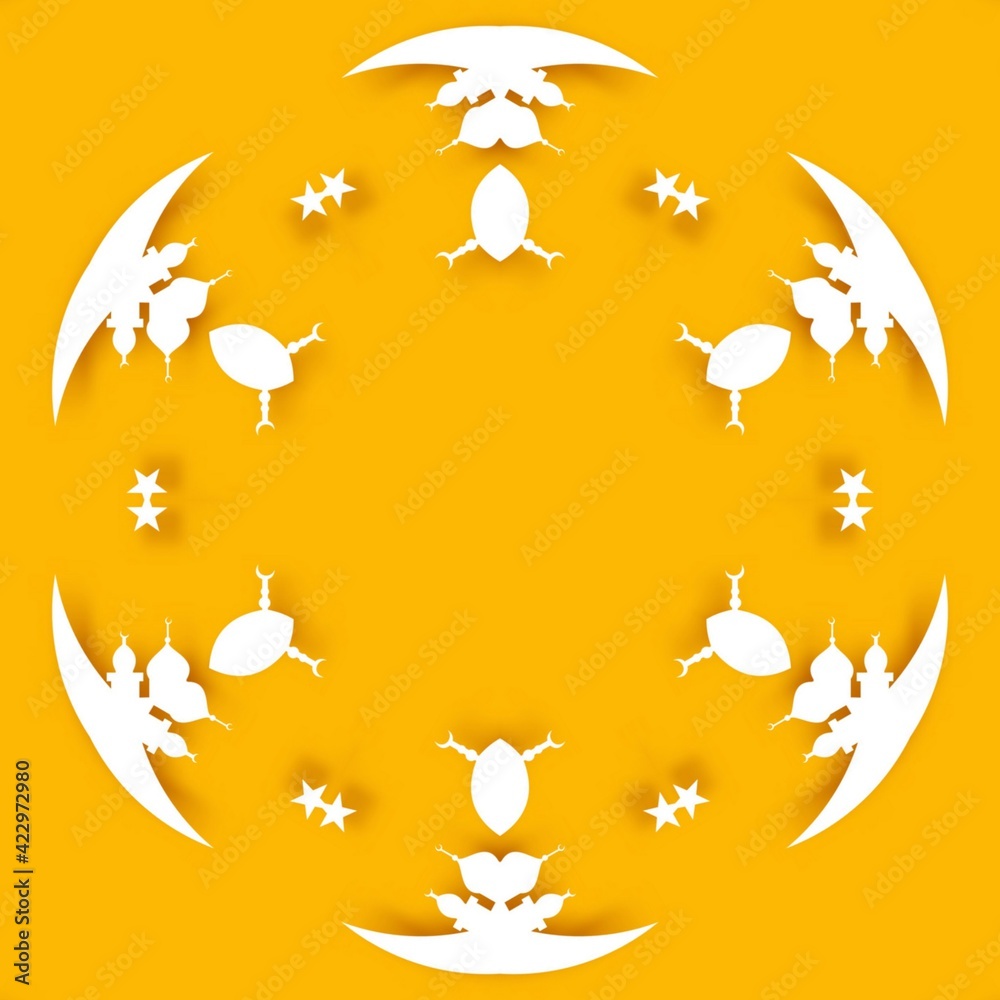 Obraz premium Abstract background with smooth circular design, forming objects with white ornament with shadow