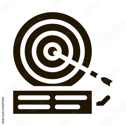 dart hit target icon Vector Glyph Illustration