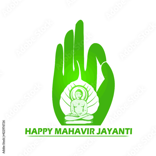 Happy Mahavir Jayanti Background Poster. the birth of Mahaveer.
