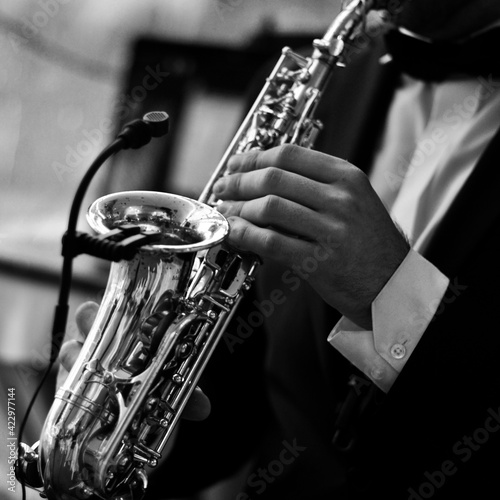 person playing the saxophone