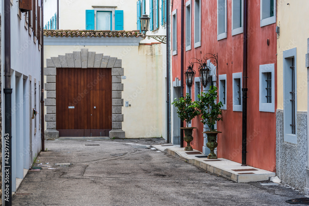 Fototapeta premium Glimpses of the ancient village of San Daniele del Friuli. Country of the famous raw ham.