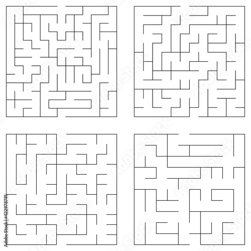 Maze, labyrinth puzzle game. Riddle, brain-teaser game concept (solvable)