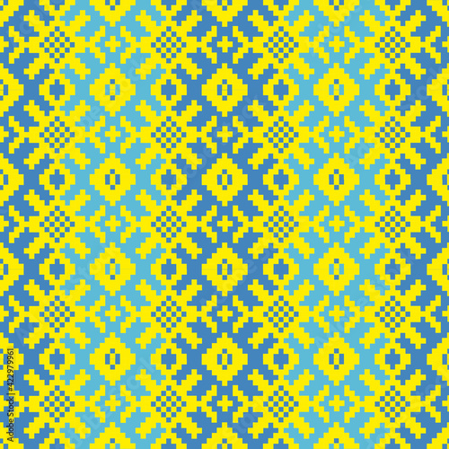 Vector pattern with national knitting ornament. Seamless pattern can be used for wallpaper, pattern fills, web page background, surface textures.