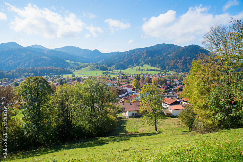 pictorial tourist resort Schliersee, tourist destination upper bavaria in beautiful alpine landscape
