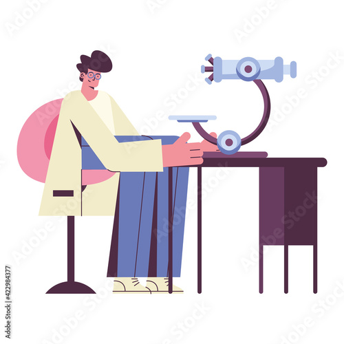 doctor with microscope