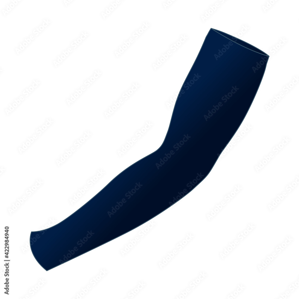 Navy Blue UV Protection Arm Sleeve Template On White Background, Vector