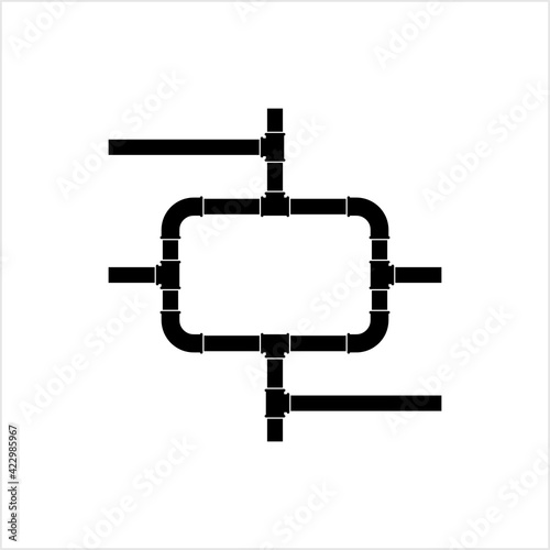 Pipe Icon, Plumbing Work, Gas,, Air, Water, Oil, Liquid Pipeline