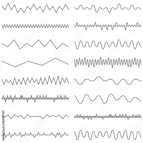 Wavy, zig-zag, criss-cross lines, stripes vector element
