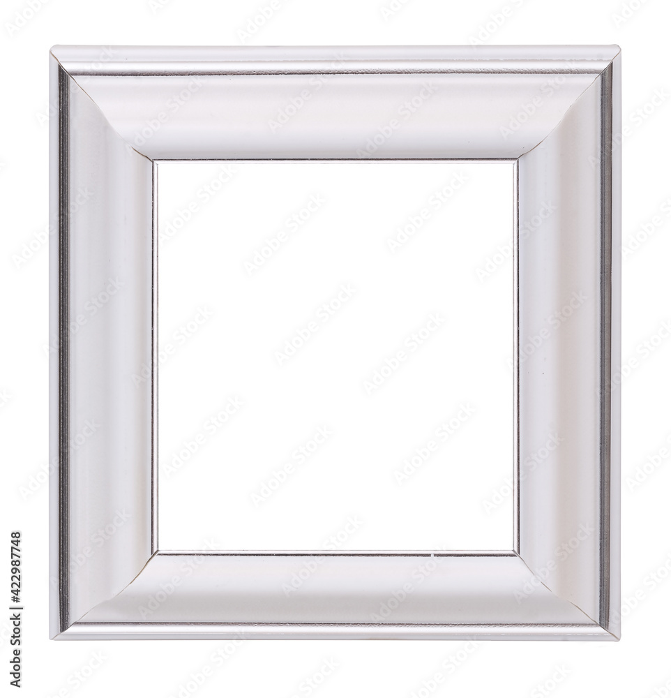 Wooden frame for paintings, mirrors or photo isolated on white background. Design element with clipping path