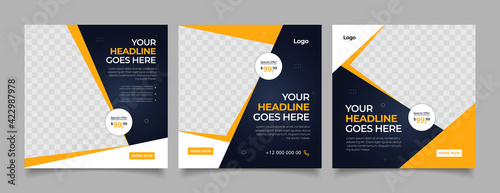 headline banner for social media post template 