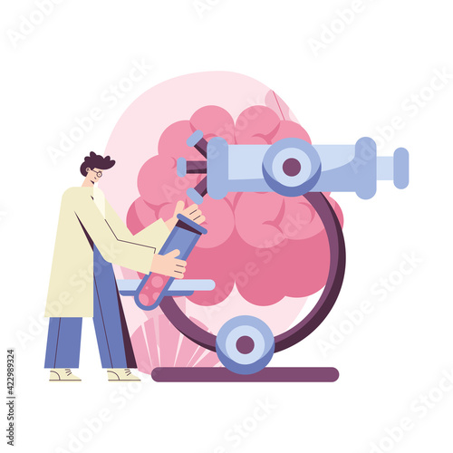 doctor examinating brain