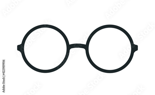 Retro eye glasses icon isolated on white. 4k Vector illustration