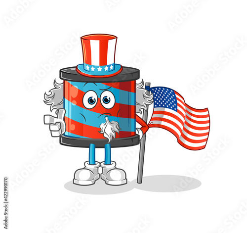 barber shop uncle sam character. cartoon mascot vector