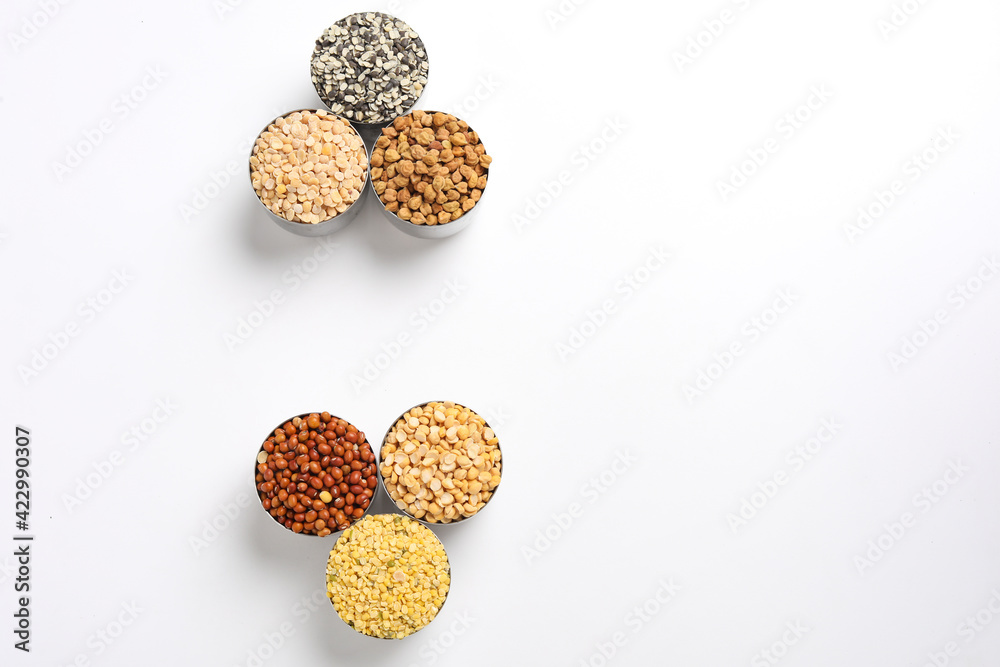 Indian Beans and Pulses in bowl on white background Indian Beans and Pulses in bowl on white background