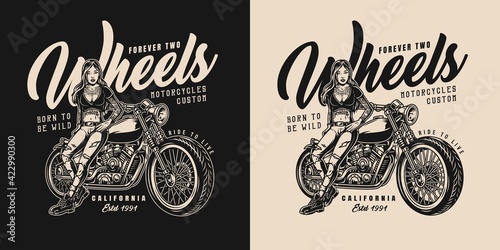 Custom motorcycle vintage label