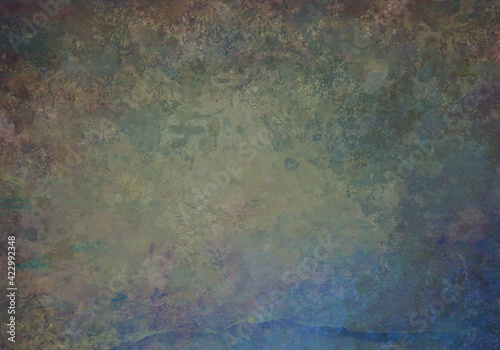 Old colorful distressed background with faint vintage texture, messy paper with soft mottled, antique parchment design  © Ivana
