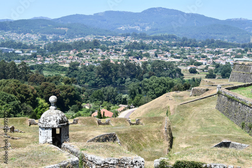 detail of the border city town fortaleza de valenca between spain and portugal photo