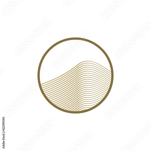 desert logo design with line illustration