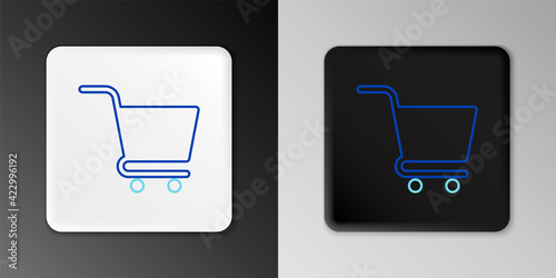 Line Shopping cart icon isolated on grey background. Online buying concept. Delivery service sign. Supermarket basket symbol. Colorful outline concept. Vector