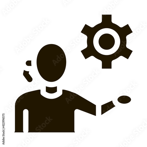 help desk phone settings icon Vector Glyph Illustration