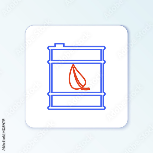 Line Bio fuel barrel line icon isolated on white background. Eco bio and canister. Green environment and recycle. Colorful outline concept. Vector