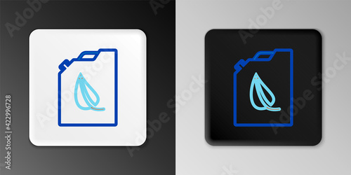 Line Bio fuel canister icon isolated on grey background. Eco bio and barrel. Green environment and recycle. Colorful outline concept. Vector