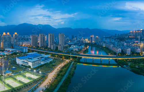 Aerial photography of Ningde bridge in Fujian Province © Weiming