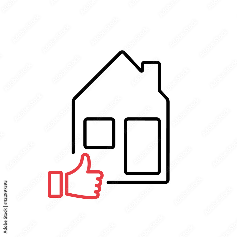 Real estate review of quality. Feedback, evaluation of real estate line icon. Property valuation line icon. Vector Real estate review of quality. Feedback, evaluation of real estate line icon. Property valuation line icon. Vector