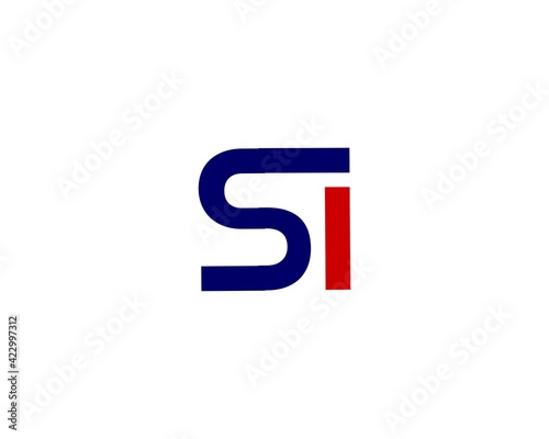 Si iS letter logo design vector template