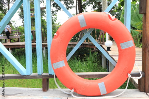 Life Buoy attached, with Plenty of Copy Space.