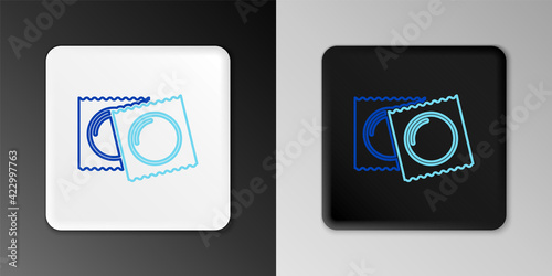 Line Condoms in package safe sex icon isolated on grey background. Safe love symbol. Contraceptive method for male. Colorful outline concept. Vector