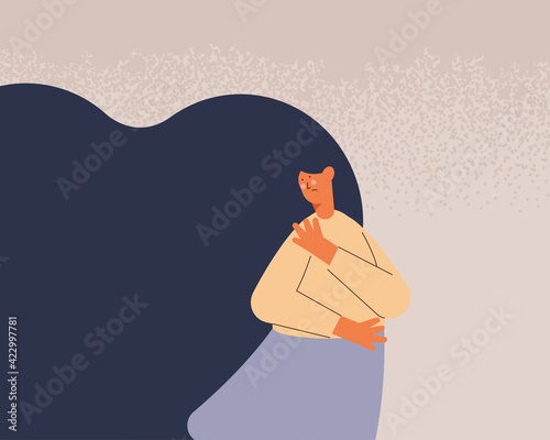 stressed girl character