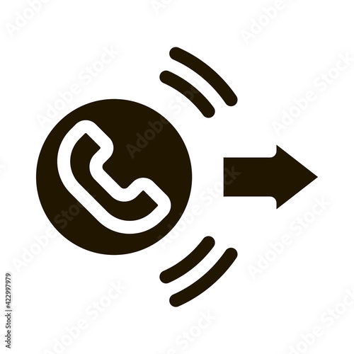 outgoing call service icon Vector Glyph Illustration