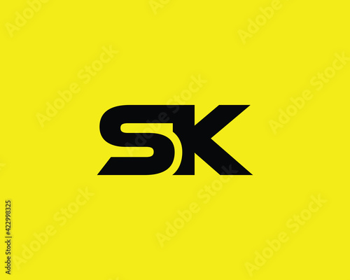 SK KS letter logo design vector template