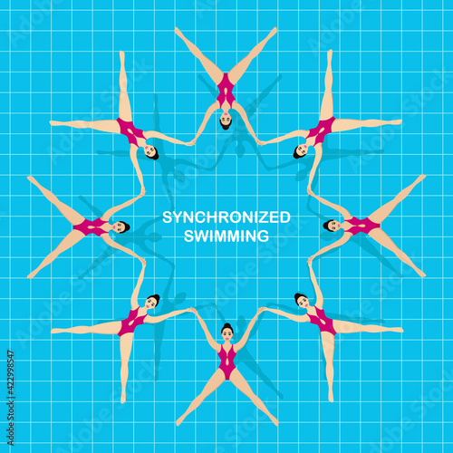 Synchronized swimming. summer game event. Sports element. Vector illustration EPS10