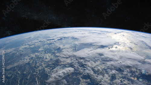 Fototapeta Naklejka Na Ścianę i Meble -  View of Earth planet in outer space. Elements of this image furnished by NASA.