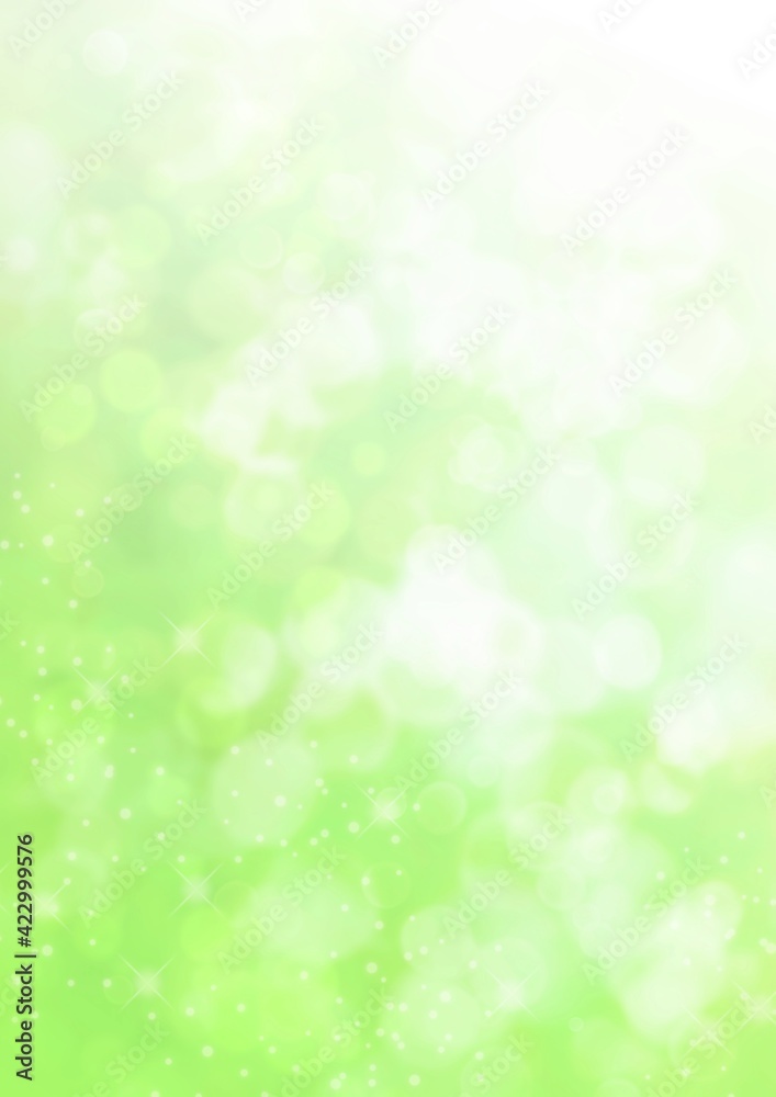 光が差し込む緑色の背景イラスト