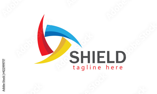 colorful shield logo design. isolated white logo template. modern logo for company. vector