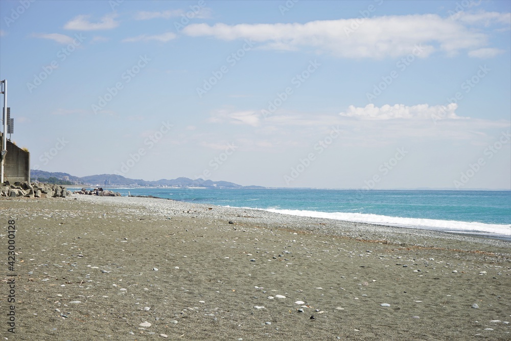 Miyuki no Hama beach in Kanagawa prefecture, Japan - 御幸の浜 海水浴場 神奈川 日本