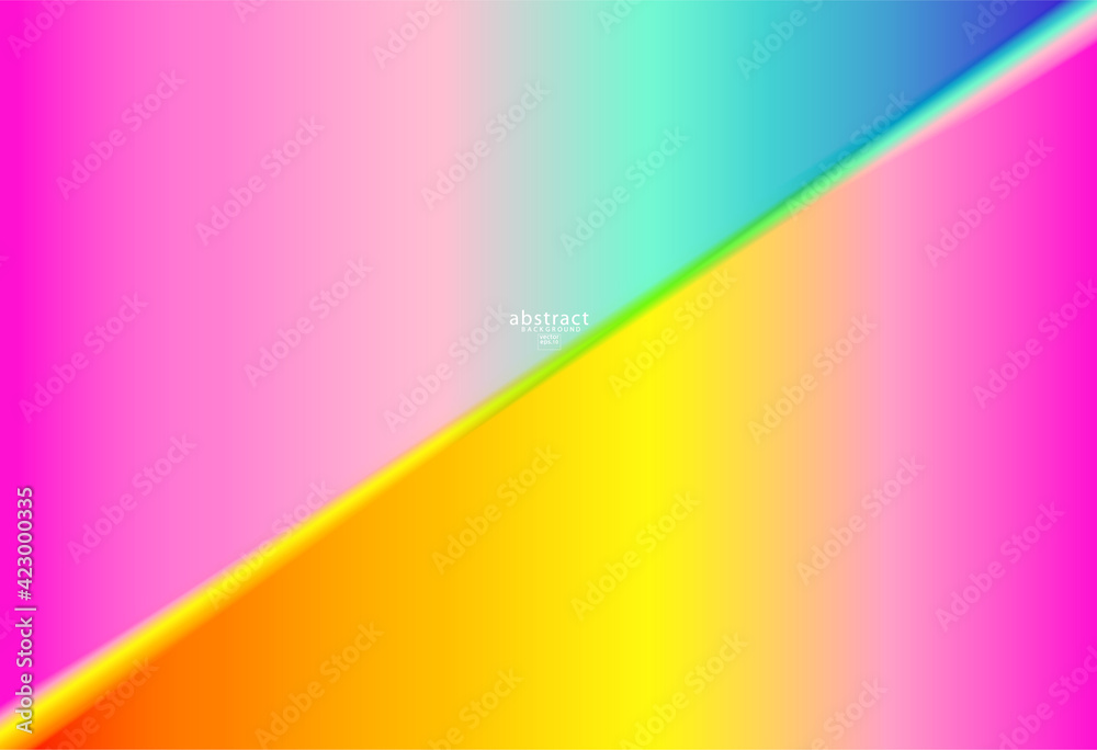 Abstract blurred gradient mesh background bright rainbow colors. Colorful smooth soft banner template. Creative vibrant vector illustration
