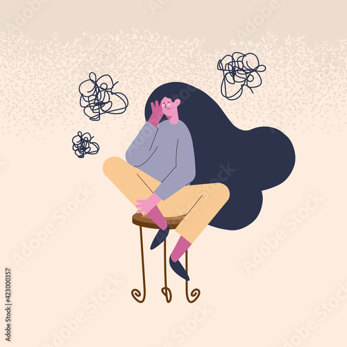 confused woman character