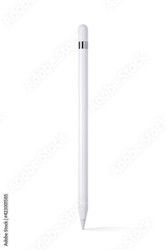 Tablou canvas white tablet stylus new model isolated on white background