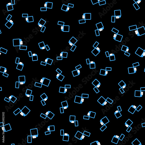 Line Lighter icon isolated seamless pattern on black background. Vector