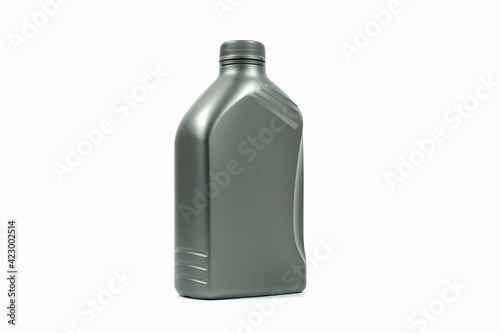Engine oil bottle isolated on a white background, motorbike and car service