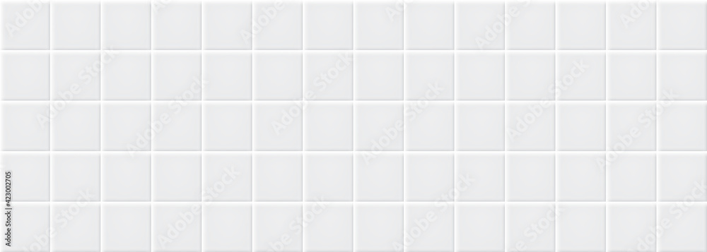 White ceramic tiles texture abstract background vector - obrazy, fototapety, plakaty 