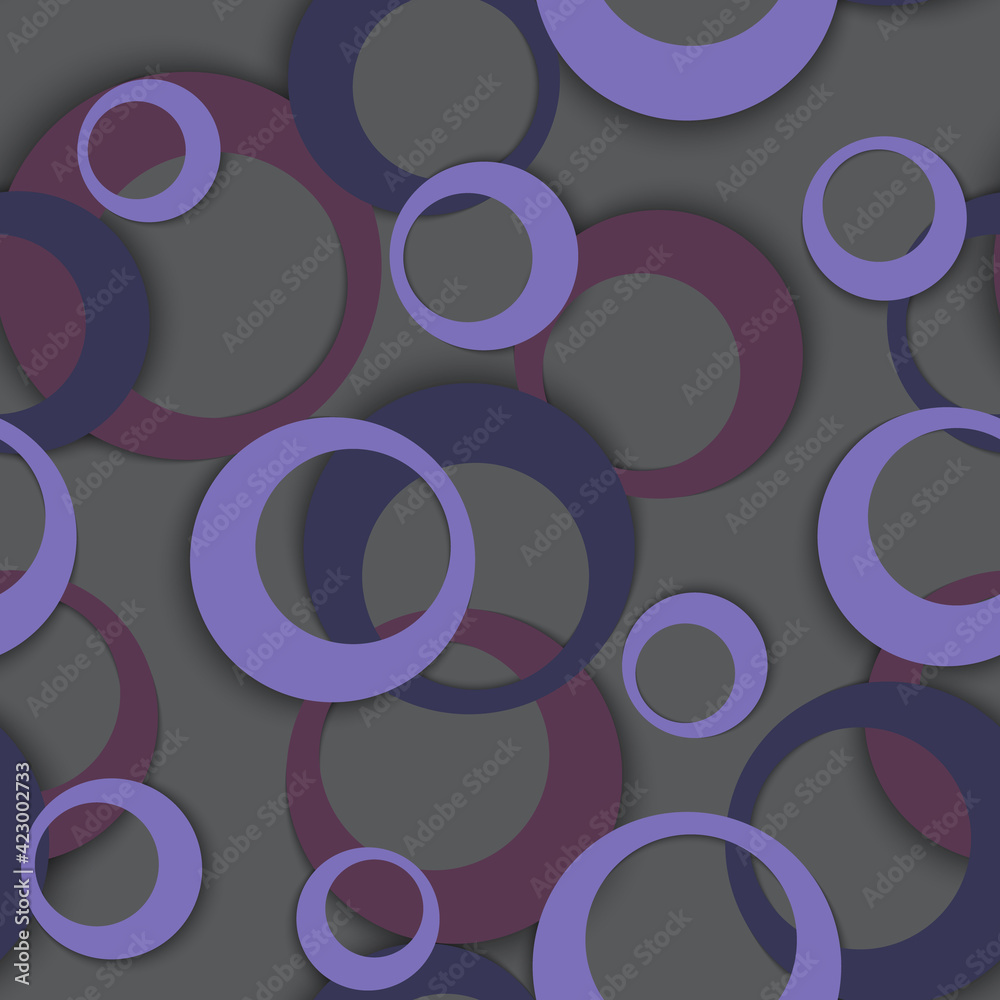 Circle rings geometric seamless pattern, round shapes Circle rings geometric seamless pattern, round shapes